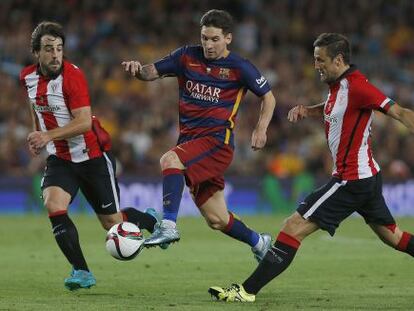 Messi durant el partit de la Supercopa d'aquest dilluns.