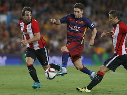 Messi durante el partido de la Supercopa de este lunes.