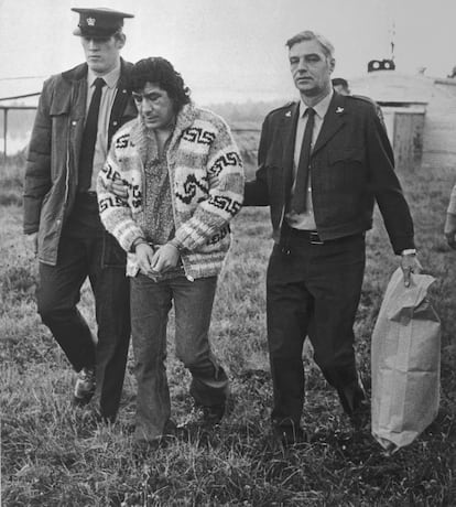 Leonard Peltier, tras su detención en Canadá.