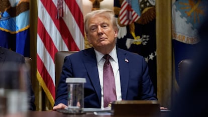Donald Trump en la casa blanca, el 26 de agosto.