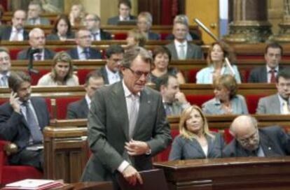 El presidente de la Generalitat, Artur Mas, en el debate de política general en el Parlament.