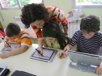 Enseñanza con punteros electrónicos en el País Vasco.