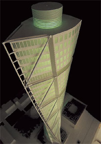 Maqueta del Turning Torso de Santiago Calatrava en Mälmo.