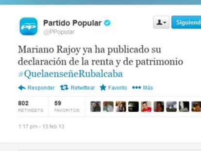 Polémica en Twitter por un ‘hashtag’ lanzado por el Partido Popular