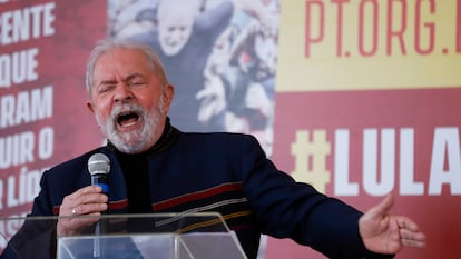 El expresidente Lula da Silva durante un discurso el pasado agosto, en São Paulo.