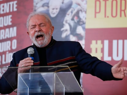 El expresidente Lula da Silva durante un discurso el pasado agosto, en São Paulo.