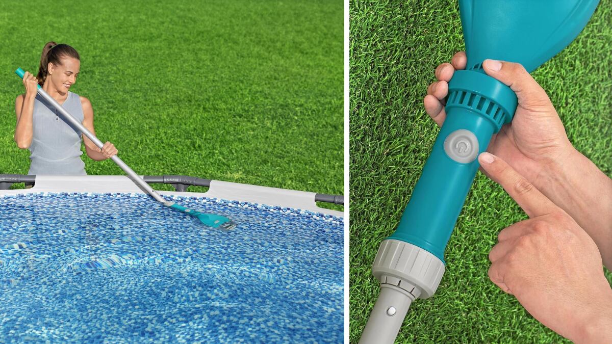 La aspiradora de piscina de diseño sencillo y fácil de usar.