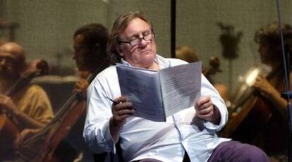 El actor Gerard Depardieu, durante un ensayo el pasado julio.