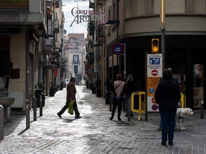 Un carrer d'Igualada l'abril passat. 