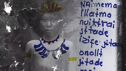 Un fotograma del documental 'La memoria de las mariposas' intervenido por indígenas amazónicos.
