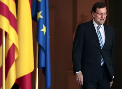 Mariano Rajoy recibe a Artur Mas en La Moncloa.