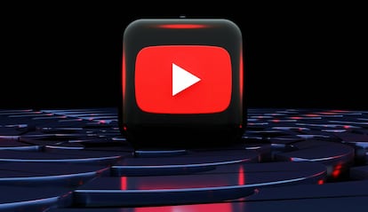 Logotipo de YouTube con fondo oscuro