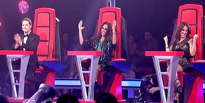 David Bisbal, Rosario Flóres y Malú, 'coaches' de 'La voz'.