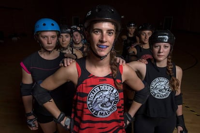 Mariona Rodríguez Viladás jugadora de Roller Derby en Centro Deportivo Municipal Las Cruces.