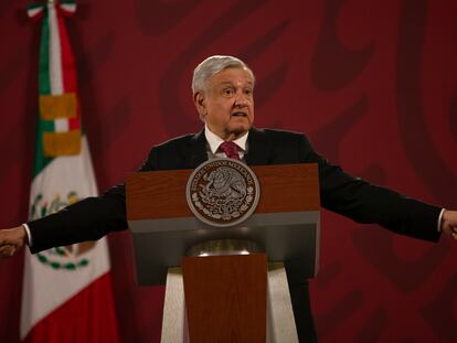 López Obrador, durante us conferencia matutina.