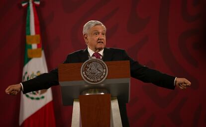 López Obrador, durante us conferencia matutina.