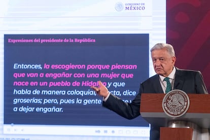 Andrés Manuel López Obrador durante su conferencia matutina. 