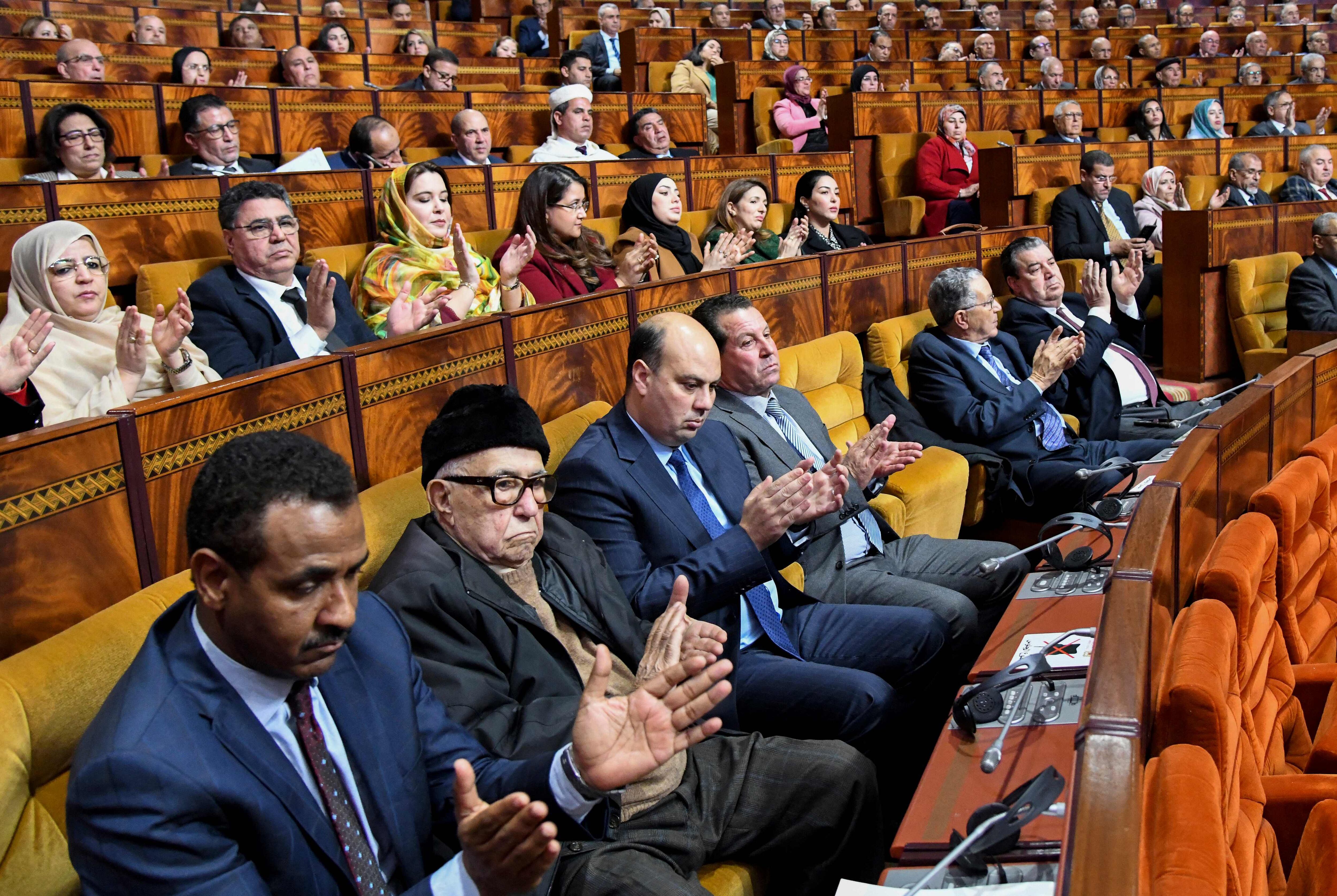 Miembros de las dos cámaras marroquíes, durante la sesión conjunta celebrada el pasado 23 de enero en Rabat. 