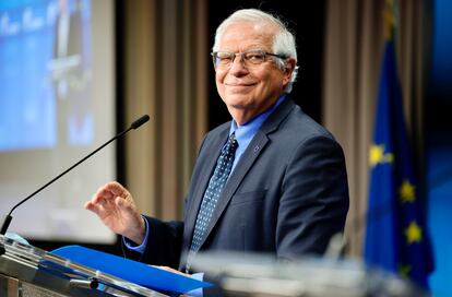 El alto representante para la Política Exterior de la UE, Josep Borrell, en una rueda de prensa el pasado lunes en Bruselas.