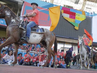 Acto organizado por Gure Esku Dago en 2015 en el estadio de Anoeta de SanSebastián.