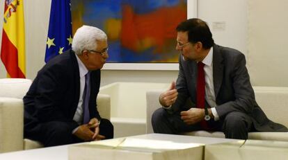 Mahmud Abbas y Mariano Rajoy, en La Moncloa. 