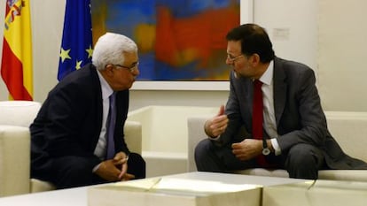 Mahmud Abbas y Mariano Rajoy, en La Moncloa.