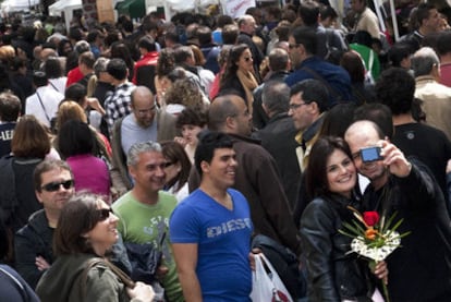 La Rambla, atestada de paseantes.