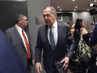 El canciller ruso Sergei Lavrov, este jueves en Ciudad de México. 
