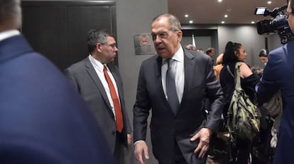 El canciller ruso Sergei Lavrov, este jueves en Ciudad de México. 