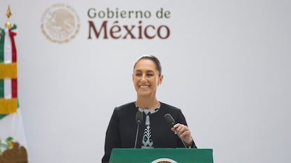 Claudia Sheinbaum, en el Palacio Nacional de Ciudad de México.