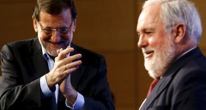 Mariano Rajoy en un acto con Arias Ca&ntilde;ete en Toledo.
 