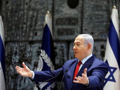 El primer ministro de Israel, Benjamin Netanyahu, hoy en Jerusalén.