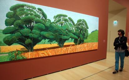 La obra en seis lienzos 'Tres árboles cerca de Thixendale', de David Hockney