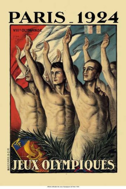 Pôster dos jogos de Paris em 1924, do Museu Olímpico de Lausanne.