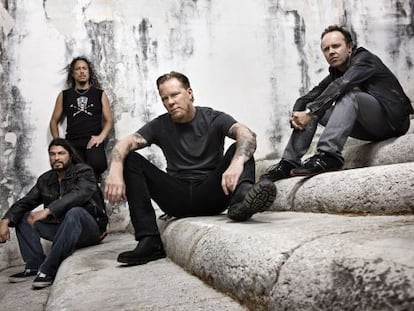 Los miembros de Metallica en una foto promocional