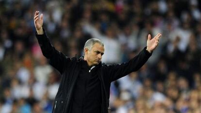 Mourinho, durante el partido ante el Bayern.
