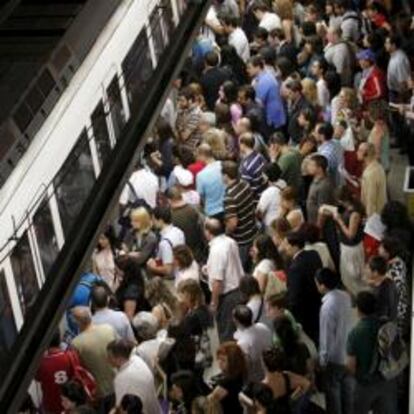 Aglomeraciones en el Metro de Madrid