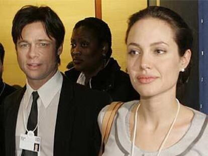 Brad Pitt y Angelina Jolie, durante su participación en el Foro Económico Mundial el pasado mes de enero.