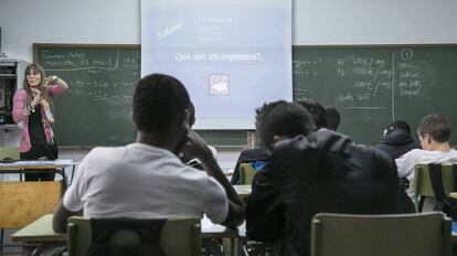 Alumnos en un instituto catalán.