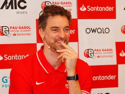 Pau Gasol, en Barcelona, durante la presentación de la Pau Gasol Virtual Academy.