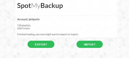 Desde Spotify backup podemos hacer copias de seguridad de las playlist