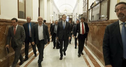 Mariano Rajoy tras su discurso en el pleno de Investidura en el Congreso de los Diputados. 