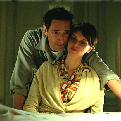 Adrien Brody and Felicity Jones, in an image from Brady Corbet's 'The Brutalist.'