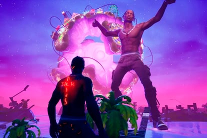 Actuación de Travis Scott en el videojuego 'Fortnite'.