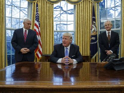 El presidente Donald Trump en el Despacho Oval.