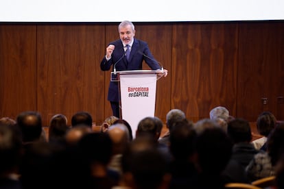El alcalde de Barcelona, Jaume Collboni imparte la conferencia 'Barcelona es Capital'. 