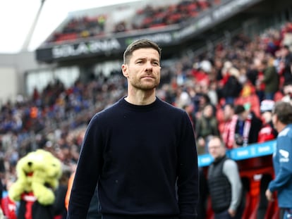 El entrenador del Bayer Leverkusen, Xabi Alonso, tras el partido de este fin de semana con el Hoffenheim.