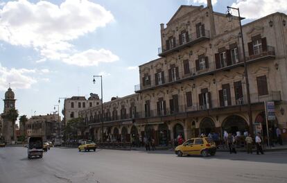 Plaza de la torre de reloj de Bab al-Faraj de Alepo, el 6 de octubre de 2010.