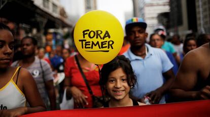 Protesto na avenida Paulista contra Temer no domingo.