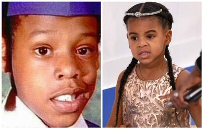 <strong>Jay Z y Blue Ivy.</strong> Según la revista Forbes, el rapero ingresó más de 60 millones de dólares –53 millones de euros– en 2014. Sin embargo, su infancia no fue fácil. Shawn Corey Carter (este es su verdadero nombre, el artístico le viene de su mote de barrio, Jazzy) nació en Brooklyn en 1969 y años más tarde fue abandonado por su padre. Nada que ver, aparentemente, con la vida de la hija que ha tenido con Beyoncé, Blue Ivy (4 años), que durante los pasados premios MTV acaparó la atención de todos los fotógrafos. Por cierto, el vestido que la pequeña lució durante la gala, diseño de Mischka Aoki, cuesta 11.000 dólares (9.800 euros).
